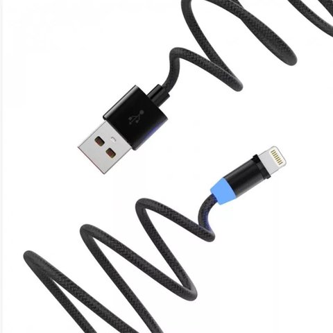 USB кабель SkyDolphin S59L Magnetic, USB тип-A, Lightning, 100 см, 2,4 А, черный, магнитный Превью 1