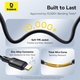 USB кабель Baseus Silky, micro-USB тип-B, Lightning, 2xUSB тип-C, 150 см, 100 Вт, черный, 3 в 1, #P10377706123-00 Превью 2