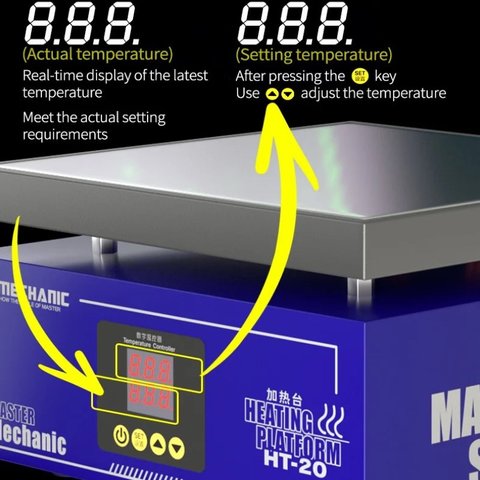 Preheating Platform Mechanic HT-20, (for motherboards repairing, 20*20cm, 50-350°С, 600W) Preview 2