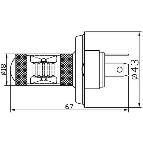 Bombilla LED para luz de niebla UP-7G-H4WB-30W (luz blanca, 12-24 V) Vista previa  1