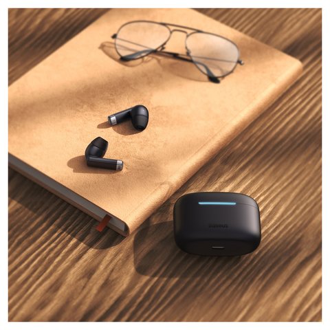 Auricular Baseus Bowie E9, inalámbrica, de vacío, negra, con funda de carga, con cable USB Tipo-C, #NGTW120001 Vista previa  1