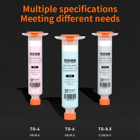 Pasta térmica Amaoe TG-4, de silicona, en jeringa, 30 g, 4 Вт/м*К Vista previa  5