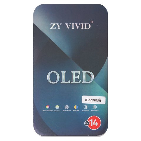 Pantalla LCD puede usarse con iPhone 14, negro, con marco, HC, sin error, (OLED), ZY-OLED OEM hard, diagnosable Vista previa  1