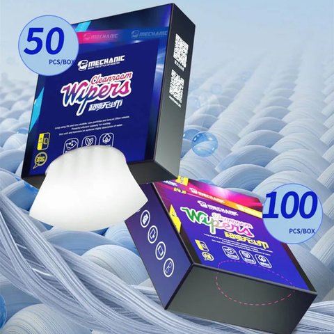 Салфетка из микрофибры Mechanic, для устранения пыли и отпечатков, 50 шт, 100*100 мм, в коробці Превью 1
