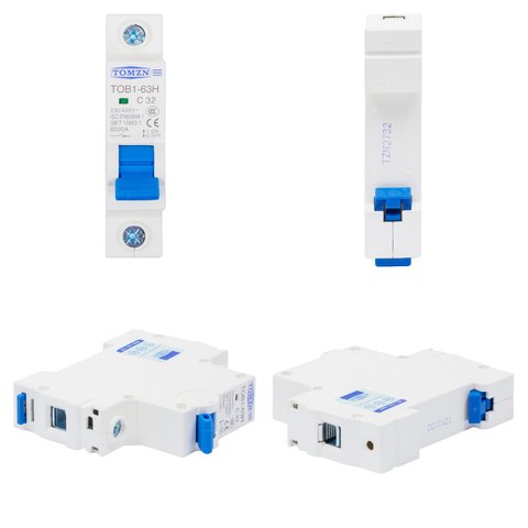 Автоматичний вимикач змінного струму TOMZN TOB1-63H-C32, 1P, 230-400В, 32A Прев'ю 1
