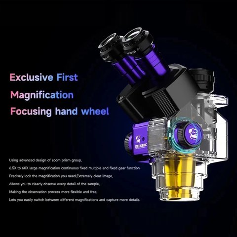 Микроскоп Mechanic ROBOT6560T-B11, тринокулярный, 6,5X-60X Превью 2