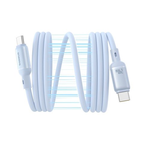 USB кабель Baseus PicoGo, 2xUSB тип-C, 100 см, 240 Вт, блакитний, силіконовий, магнітний, #P10376800311-00 Прев'ю 2