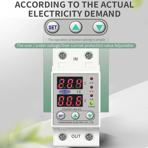 Реле напруги TOMZN TOVPD1-40-VA, 220 В, 40 A, з захистом по струму і напрузі Прев'ю 3